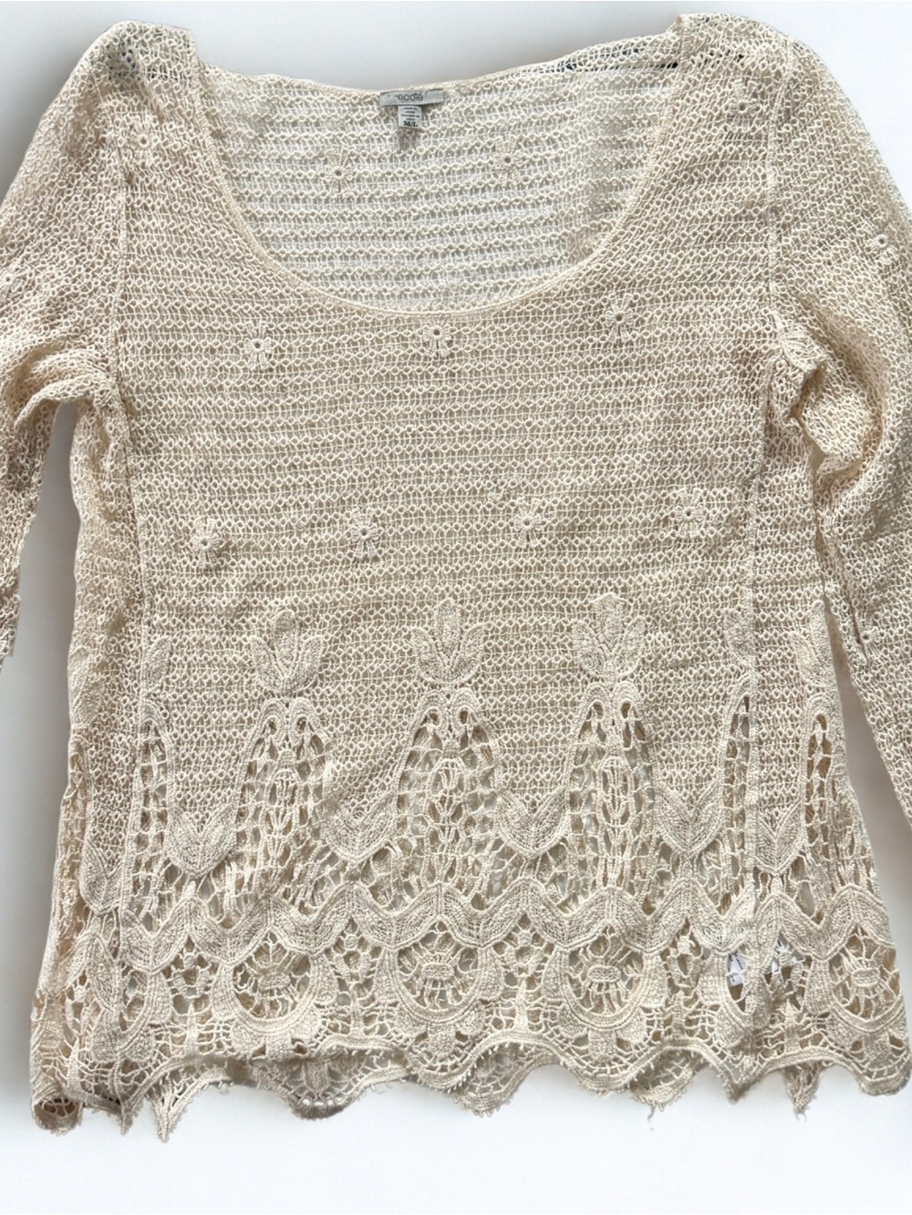 Urban Outfitters Ecote Ivory Eden Crochet Boho Top M/L